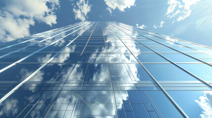 Urban Elegance: Modern Architectural Details - Skyscraper's Reflective Glass Facade