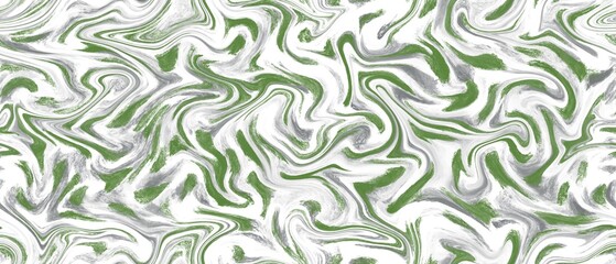 Seamless abstract pattern. Simple background with green, grey, white texture. Digital brush strokes background. Design for textile fabrics, wrapping paper, background, wallpaper, cover.