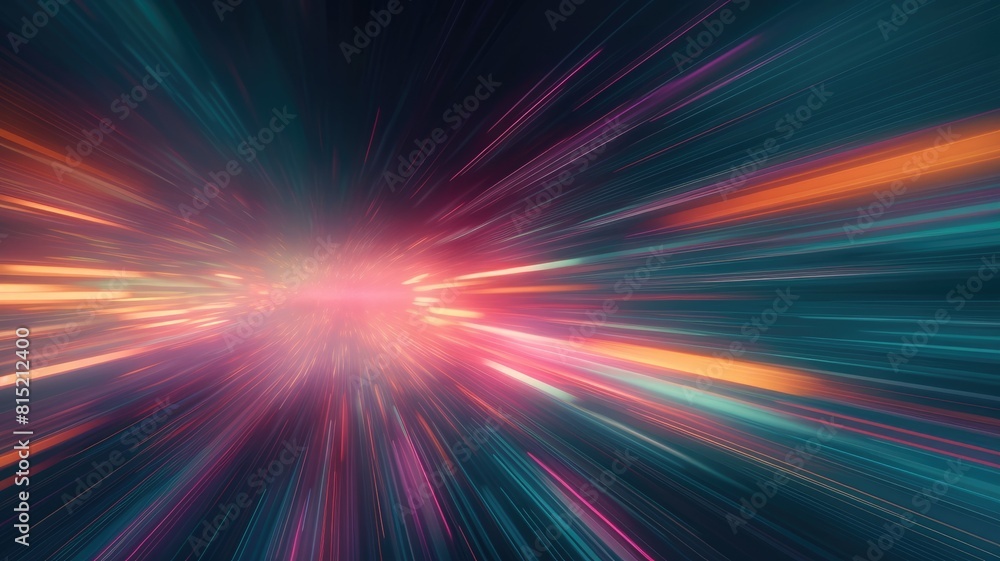 Aufkleber vivid abstract particles traveling at high speed creating a sense of fast motion and color diversity