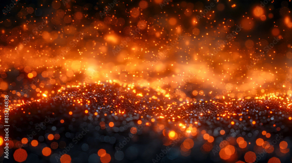 Poster futuristic abstract sci-fi background with glowing waves and particles fractal galaxies