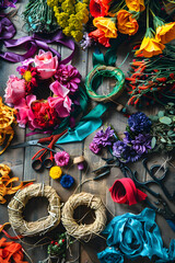 Embrace Your Inner Craftsman: A Colorful Assortment of Wreath Making Supplies