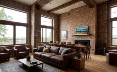 Exposed Brick Loft with Vintage Accents