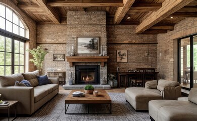 Exposed Brick Loft with Vintage Accents
