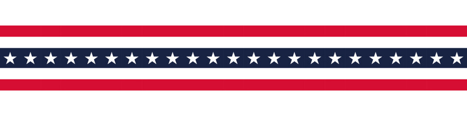 Stars and stripes Ribbon American Flag Background. USA Celebration banner background with Flag of America Decoration for 4th of July Independence Day, Presidents Day, Labor Day. Vector Illustration