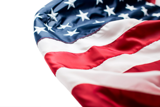Part of flag of United States of America, transparent background, PNG format