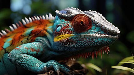 Fototapeta premium Colorful chameleon UHD Wallpapar
