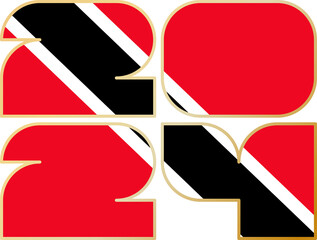 2024 with flag of Trinidad and Tobago