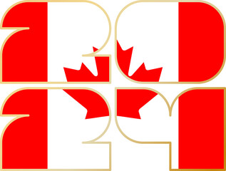 2024 with flag of Canada