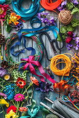 Embrace Your Inner Craftsman: A Colorful Assortment of Wreath Making Supplies