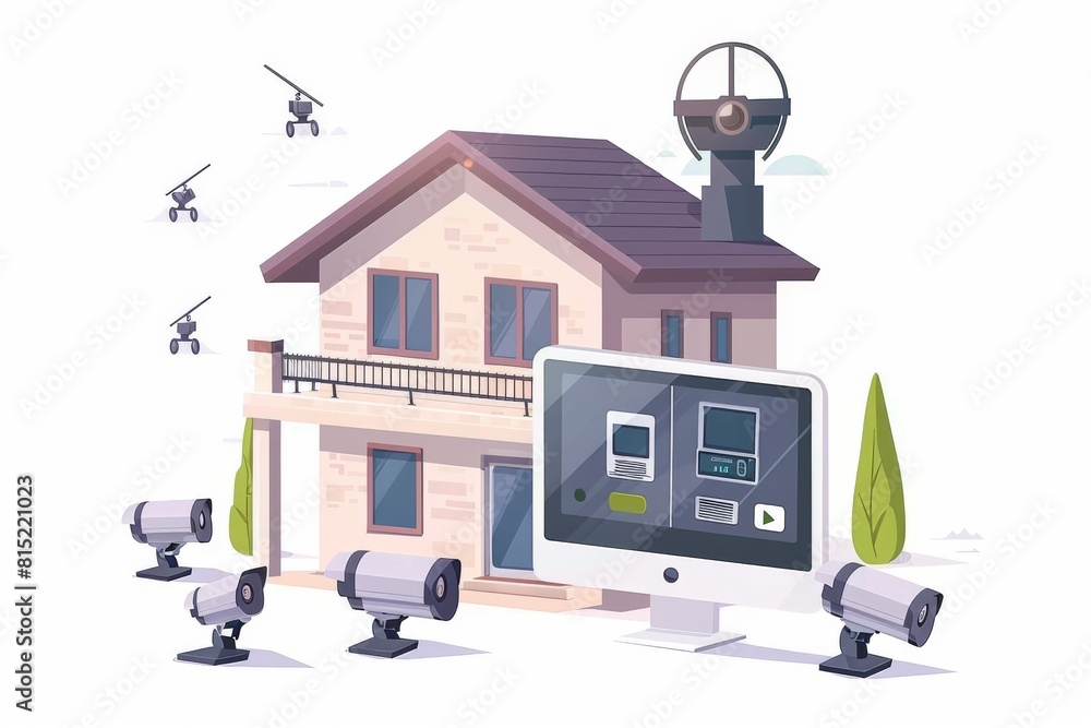 Poster high-security measures in residential settings include camera surveillance and monitored environment