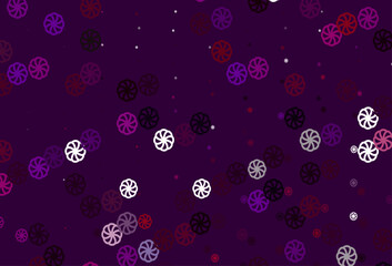 Light Purple vector texture with colored snowflakes.