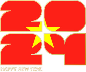 2024 with flag of Vietnam