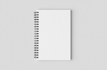 White spiral notebook mockup.