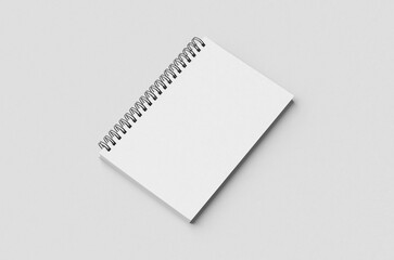 White spiral notebook mockup.