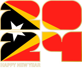 2024 with flag of East Timor