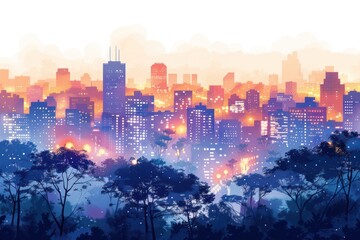 Obraz premium Cityscape at twilight