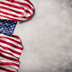 Obraz premium Memorial Day Banner. Premium Holiday Background featuring American Flag with Copy-Space. 