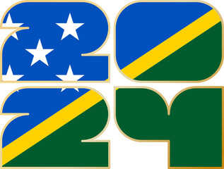 2024 with flag of Solomon Islands