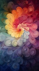 Colorful Abstract Floral Swirls Gradient Artistic Wallpaper Design