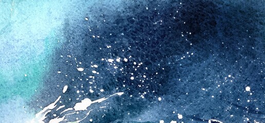 Abstract blue watercolor gradient paint grunge texture background sea ocean nautical water