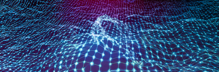 neon grid electric light topography