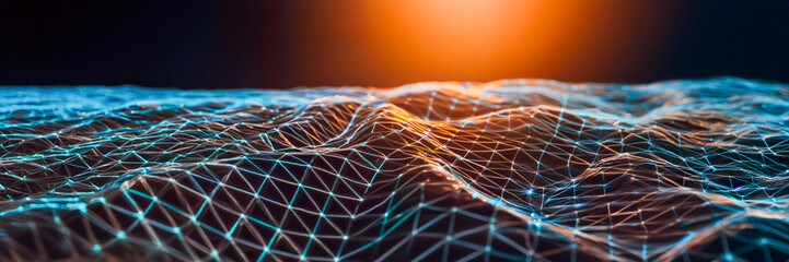 topography grid cyber sunlight 3d map