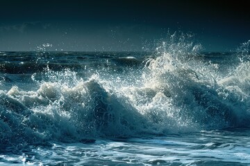 Naklejka premium Scene where still water meets raging waves