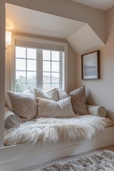 Cozy reading nook filled with pillows and soft lighting, inviting a lazy afternoon of reading