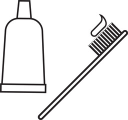 illustration of a toothbrush and toothpaste icon