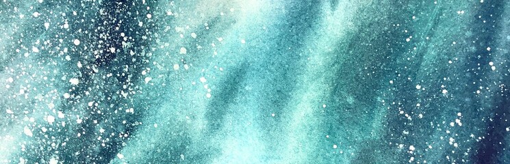 Abstract blue watercolor gradient paint grunge texture background sea ocean nautical water