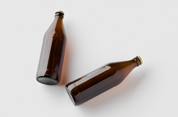 Euro beer bottle mockup. Two bottles.