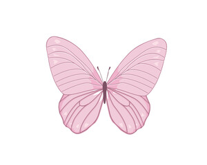 pink butterfly flock hand drawn design vector design