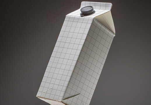 Carton package floating in dark background Generative Ai