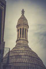The Famous Sacre Coeur Basilica Overhanging Paris from the Mound Montmartre