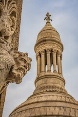 The Famous Sacre Coeur Basilica Overhanging Paris from the Mound Montmartre