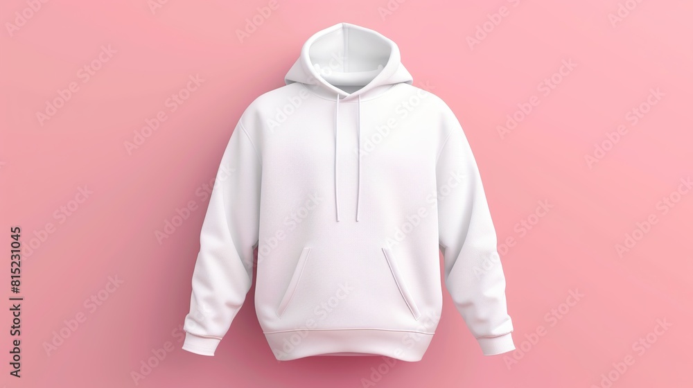 Wall mural Blank white hoodie template. Hoodie sweatshirt long sleeve with clipping path, hoody for design mockup for print - Wall murals