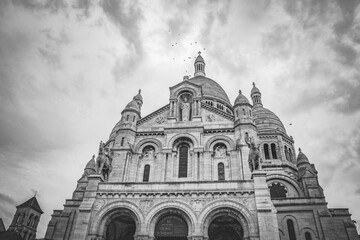 The Famous Sacre Coeur Basilica Overhanging Paris from the Mound Montmartre