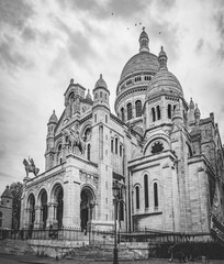 The Famous Sacre Coeur Basilica Overhanging Paris from the Mound Montmartre
