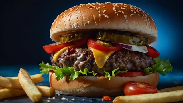 Tasty burger yummy fast food backdrop