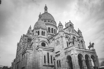 The Famous Sacre Coeur Basilica Overhanging Paris from the Mound Montmartre