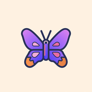 recommend clip art: A Purple Butterfly Icon in Minimalism