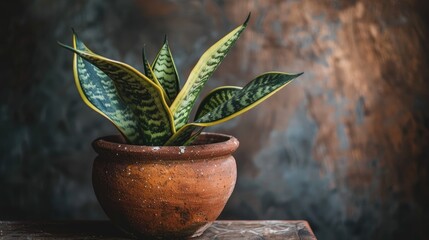 An enchanting sight of a stunning snake plant nestled in a lovely plant pot in honor of World Environment Day