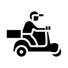 Bike courier Glyph Icon Design