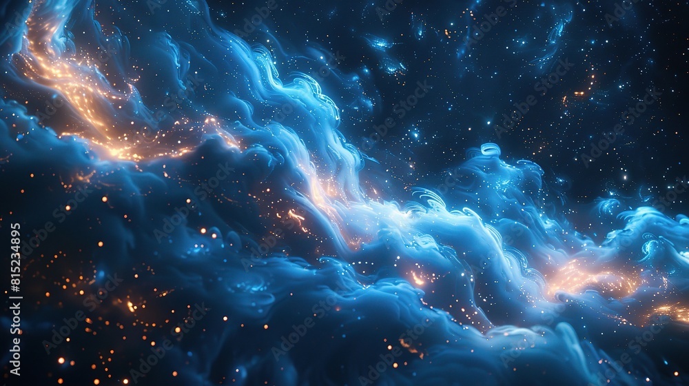 Poster a digital image with a space theme for a background