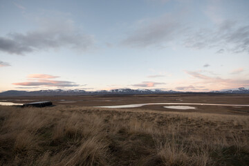 The beautiful sunrise landscape of Skagafjordur in Iceland