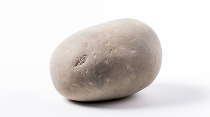 one single stone rock beige color on white background