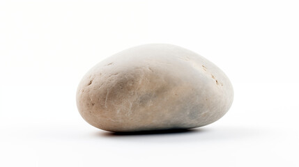 Fototapeta na wymiar one single stone rock beige color on white background