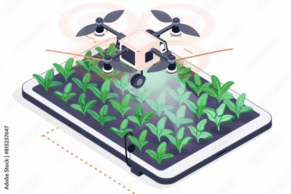 Poster precision agriculture practices are enhanced by aerial views and robotic technologies in modern farm