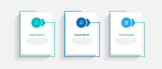 Business template infographic with 3 step, option or section suitable for workflow, presentation, business information, and web graphic design 