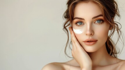 Fototapeta premium A woman undergoing a skincare routine